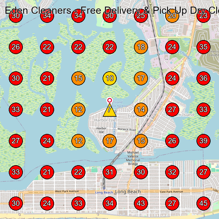 Eden Cleaners - Free Delivery & Pick Up Dry Cleaners GeoGrid visibility map for Dry Cleaner in Island Park